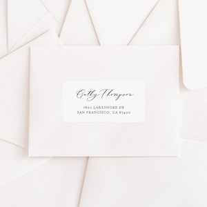 Script 4x2 Avery Address Label - Printable Custom Address Sticker - Editable Cathy Script Envelope Address Label - Customizable Colors