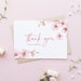 Printable Orchids Thank You Card Template 5x7 DIY Watercolor Pink ...