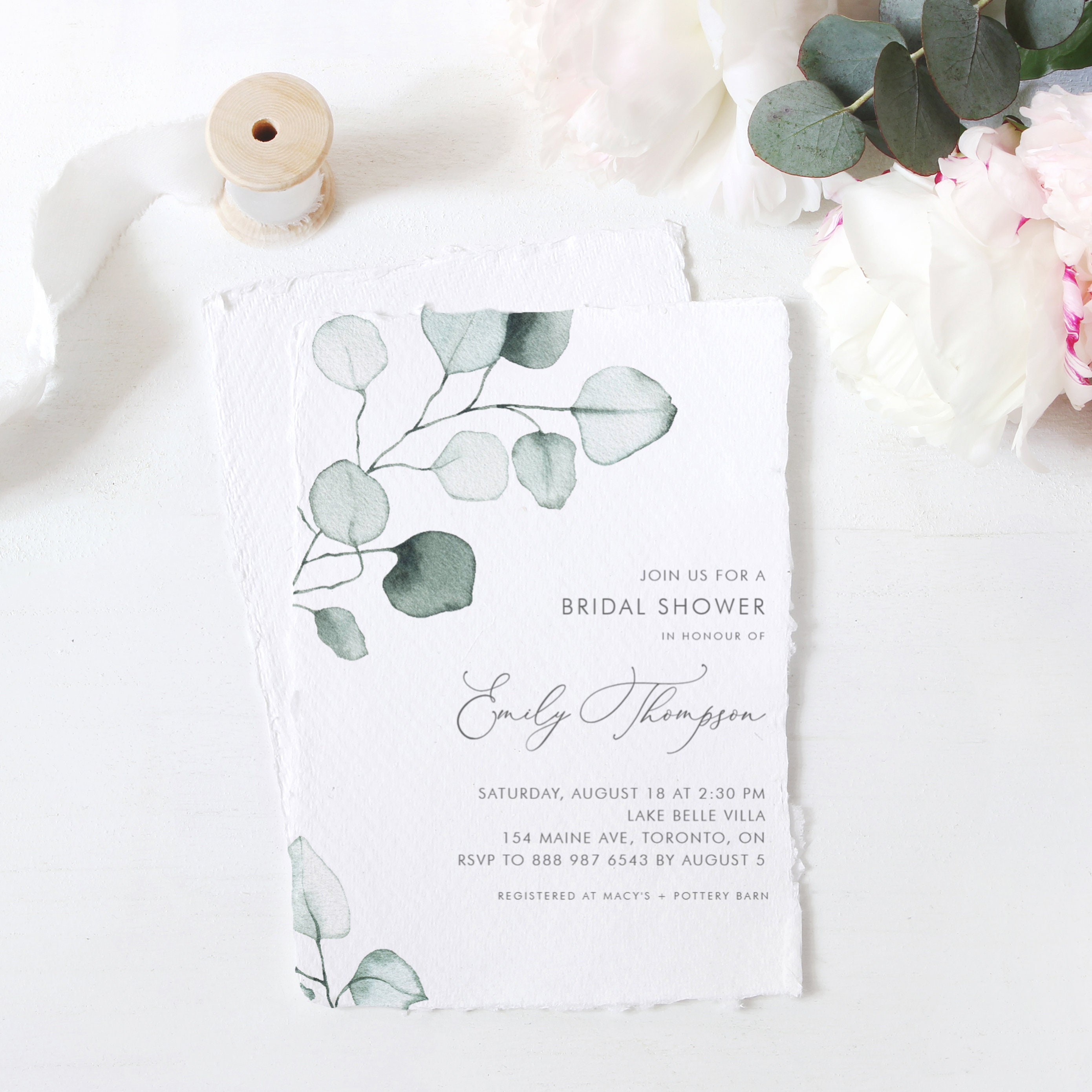 Printable Eucalyptus Baby Shower Invitation Template | Etsy
