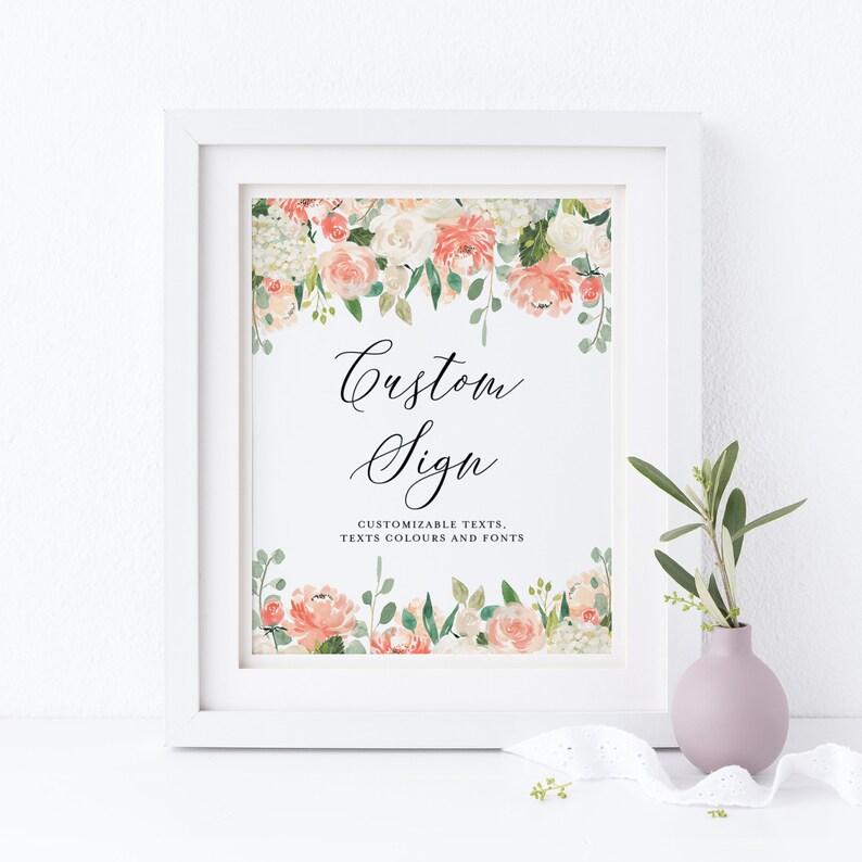 DIY 8x10 Printable Floral Custom Quote Print Template - Etsy