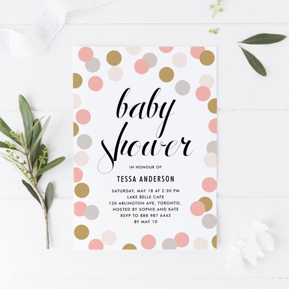 Printable Baby Shower Invitation Template Editable Pink and | Etsy