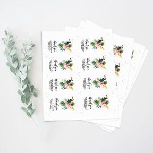 Printable Tropical Thank You Gift Tag Template - Editable Watercolor ...