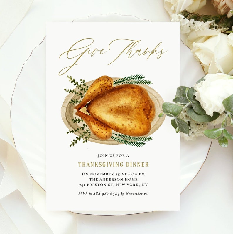 INSTANT DOWNLOAD 5x7 Printable Thanksgiving Dinner - Etsy