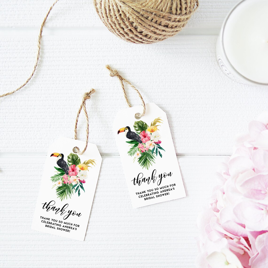 Printable Tropical Thank You Gift Tag Template Editable - Etsy