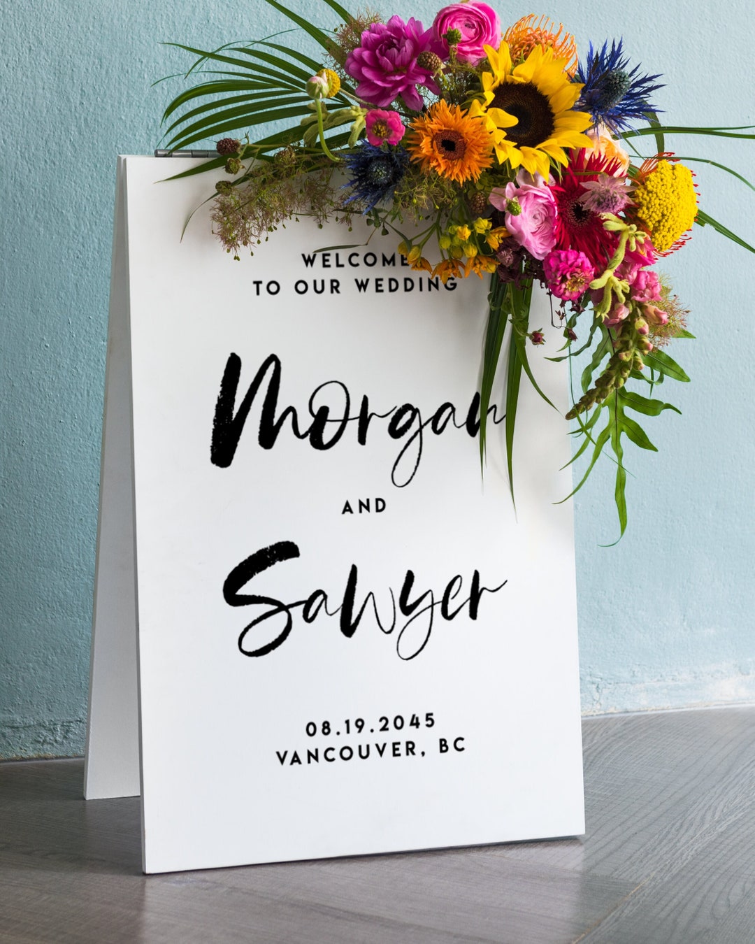 Printable Rustic Calligraphy Wedding Welcome Sign Template - DIY Boho ...