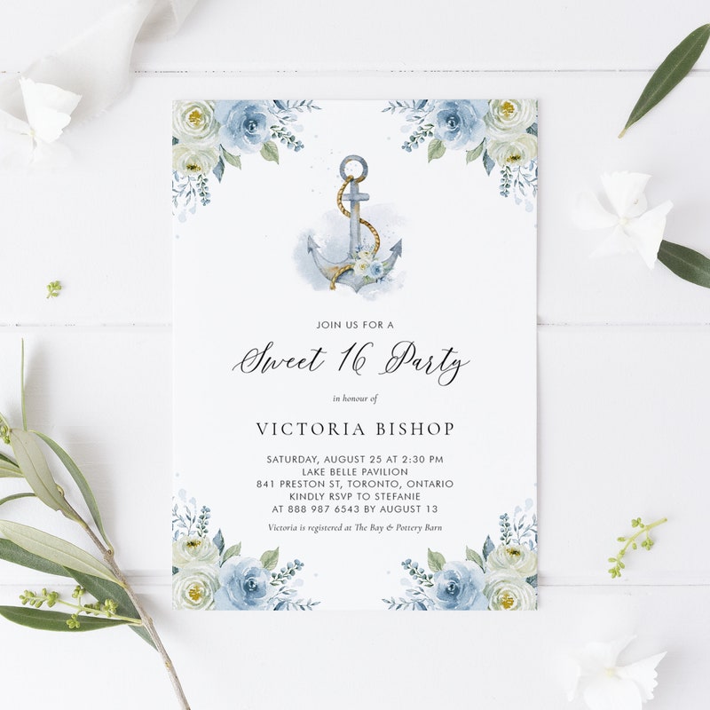 Anchor Invitation - Etsy