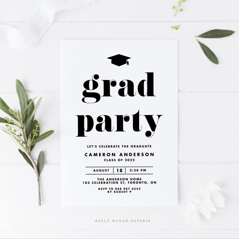 Printable Graduation Party Invitation Template DIY Retro | Etsy