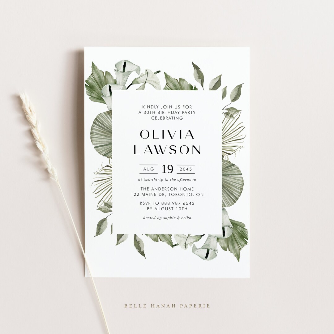 Printable Boho Birthday Party Invitation Template - DIY Watercolor ...