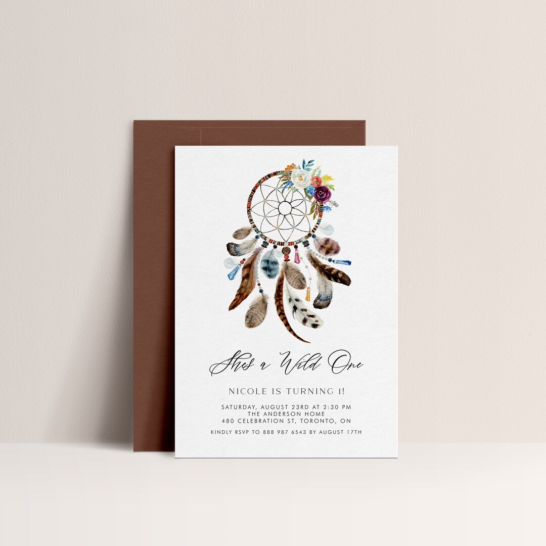 Printable Dreamcatcher First Birthday Party Invitation - Etsy