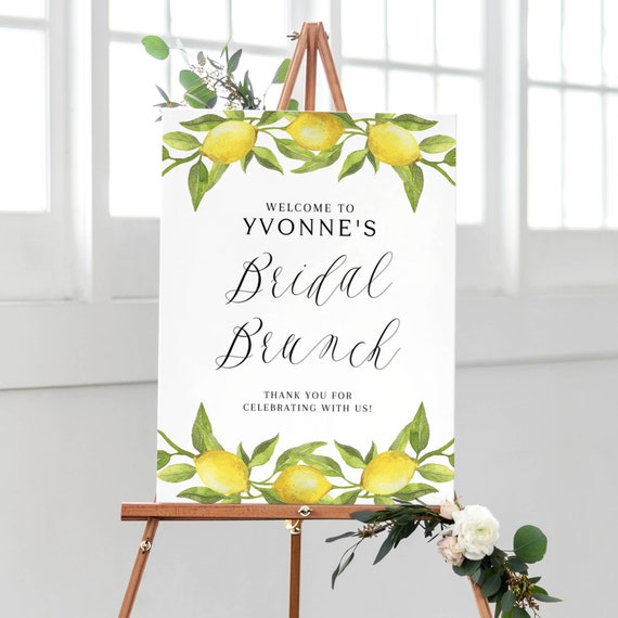 Editable Sign Summer bridal shower sign PRINTABLE 001 Lemon Bridal Shower Sign