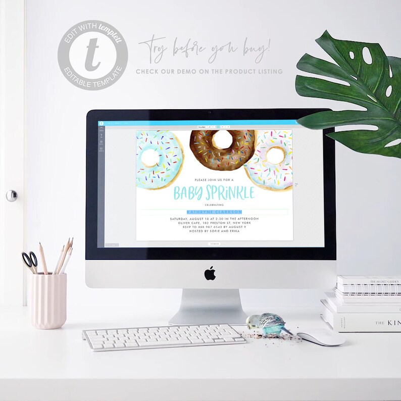 Printable Donuts Baby Sprinkle Invitation Template - Etsy