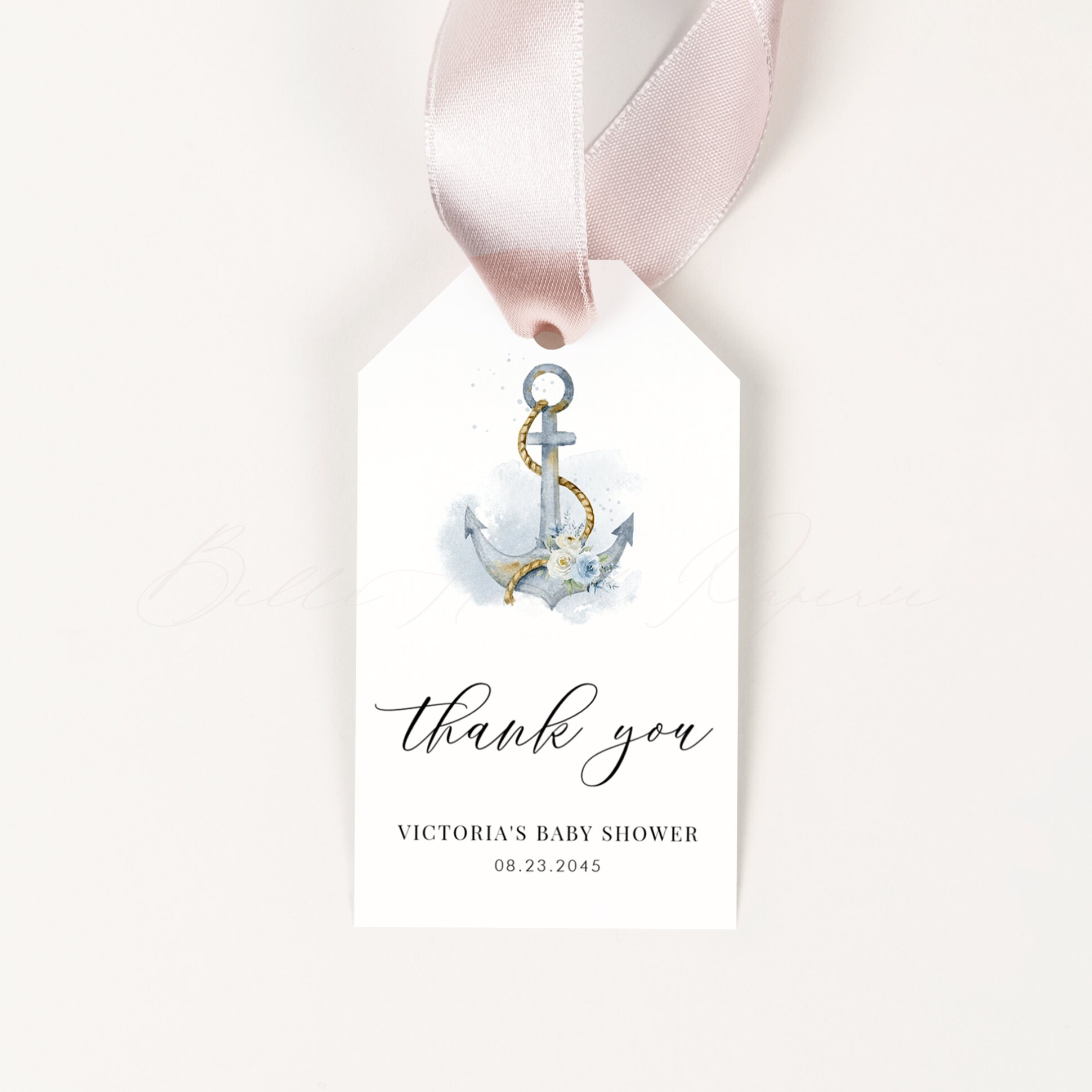 Printable Nautical Wedding Gift Tag Template DIY Watercolor | Etsy