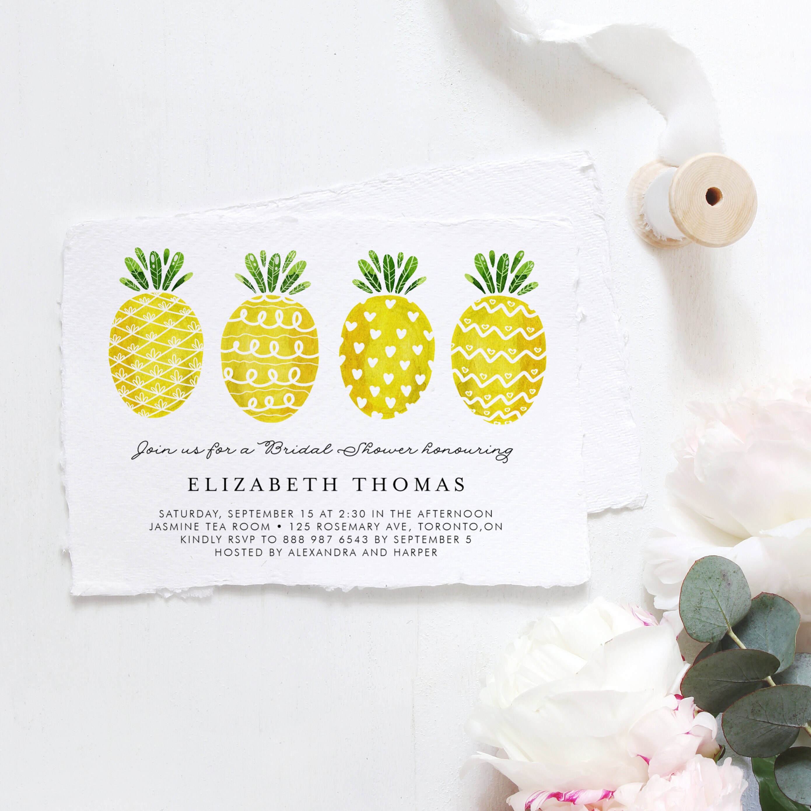 Pineapple Birthday Party Invitation Template Printable Cute | Etsy