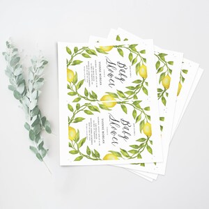 Printable Lemon Birthday Party Invitation Template - DIY Watercolor ...