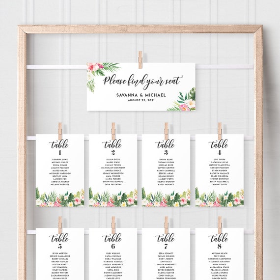 Individual Table Seating Chart