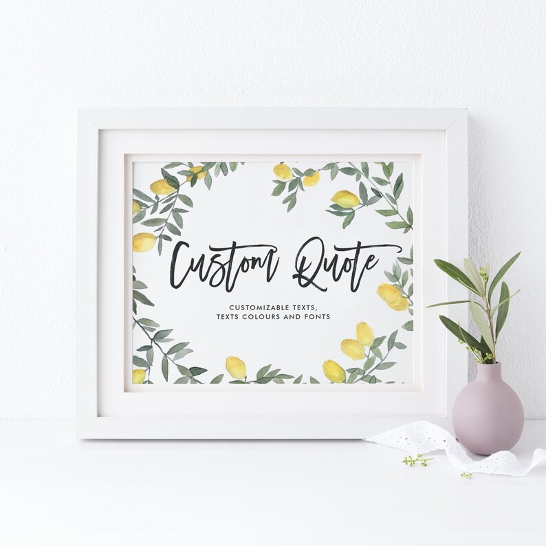 Printable Custom Quote Lemon Sign Template Editable - Etsy