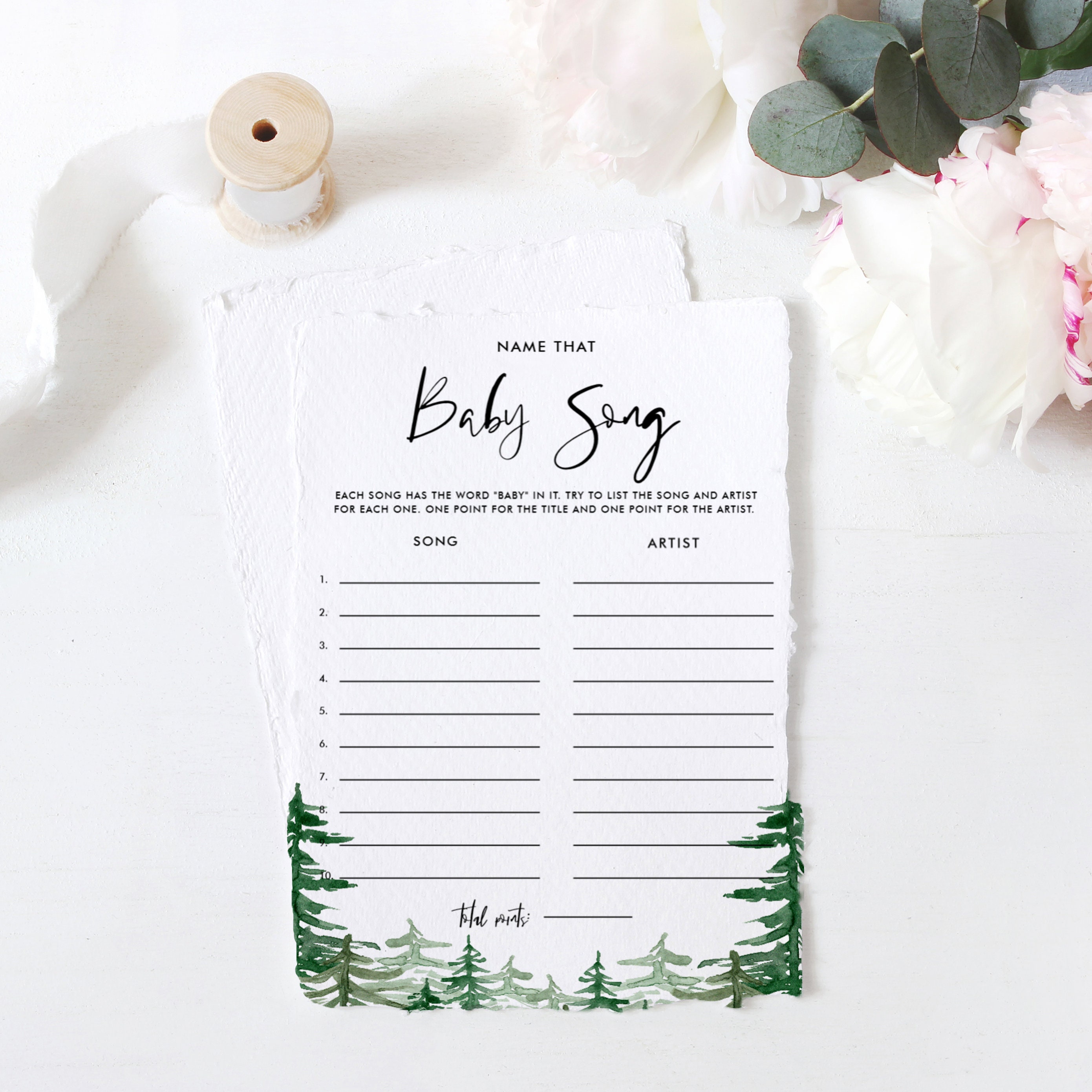 Printable Woodland Name That Baby Song Game Watercolor Etsy