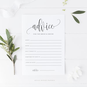 Tarjeta de consejos de boda imprimible - Consejos de guión de Sophie para la tarjeta de novia y novio - Tarjeta de consejos de boda y buenos deseos - Descarga instantánea