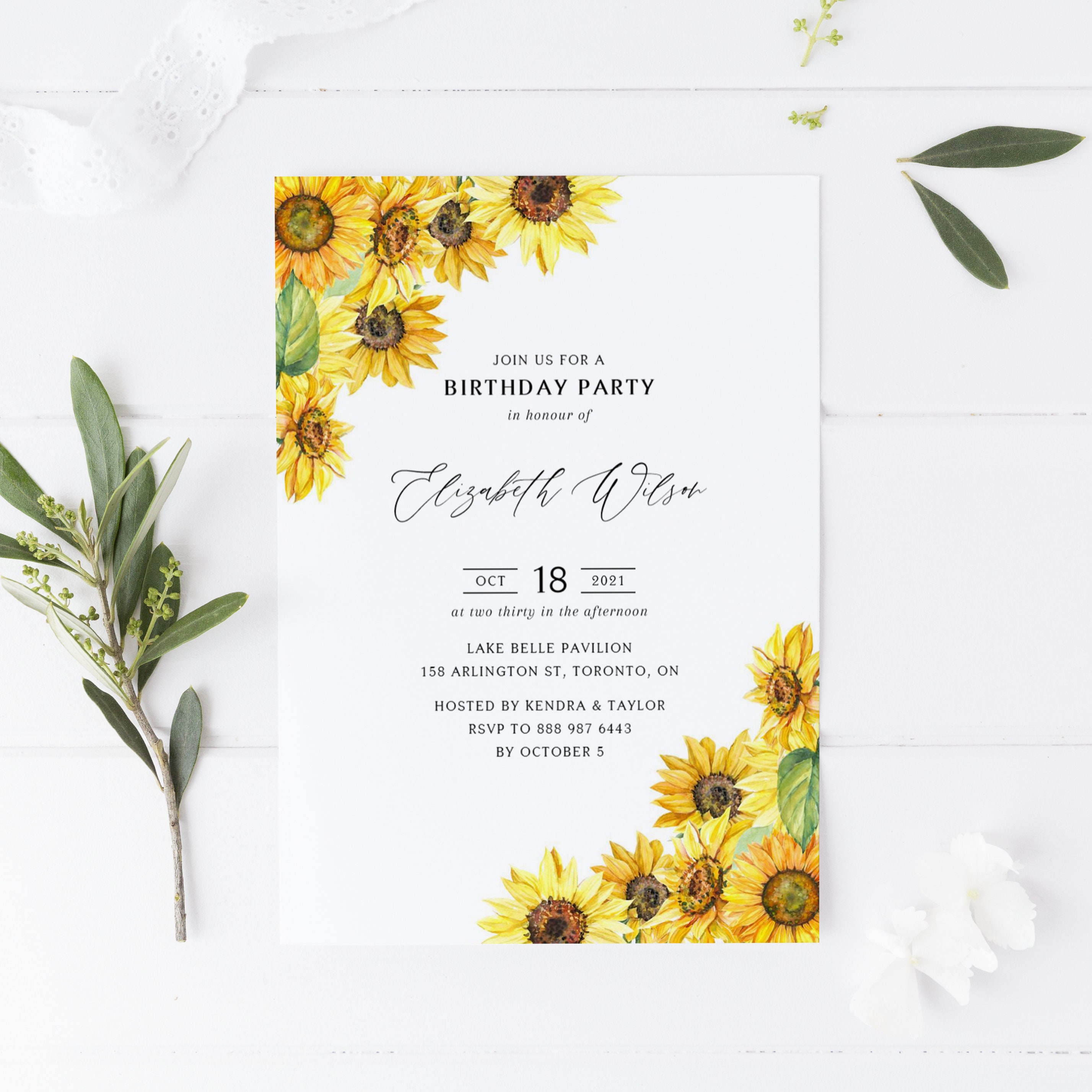 Plantilla de invitación a fiesta de cumpleaños girasoles - Etsy México Plantilla de invitación a fiesta de cumpleaños girasoles - Etsy México
