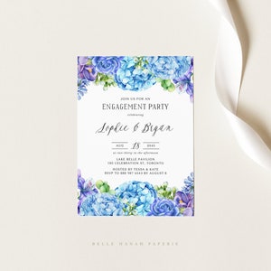Printable Floral Engagement Party Invitation Template - DIY Watercolor ...