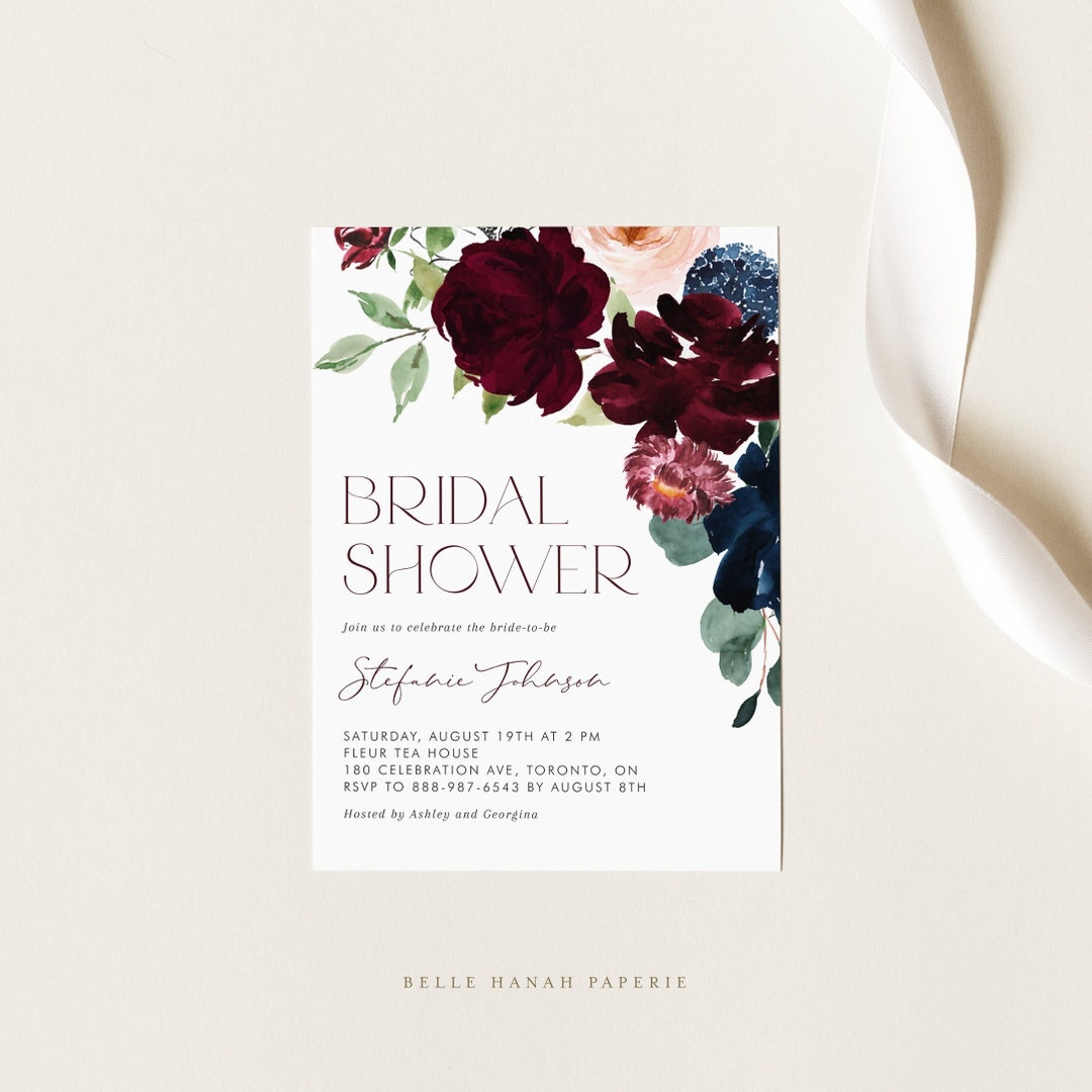Printable Rustic Bridal Shower Invitation Template DIY Boho - Etsy