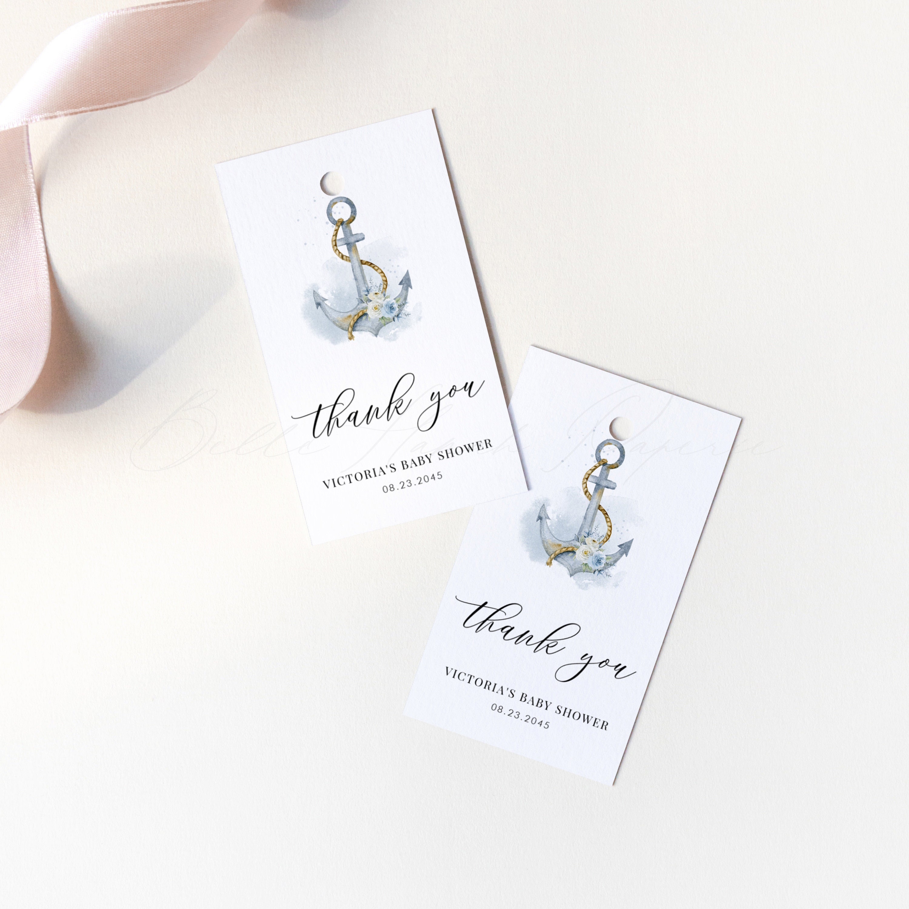 Printable Nautical Wedding Gift Tag Template DIY Watercolor | Etsy