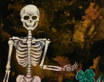Print of 8 x 10 acrylic skeleton painting