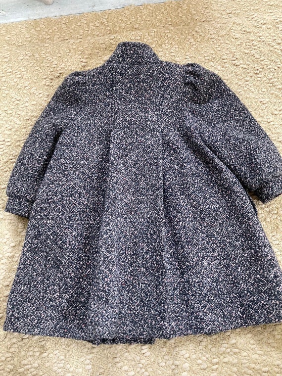 Vintage Winter Coat Girls Size 5 Wool Blend Black… - image 6