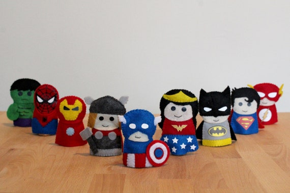 Superhero Finger Puppets | Etsy
