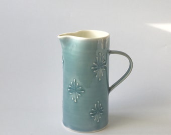 Blue porcelain jug - 3 sizes available - water jug - large table jug