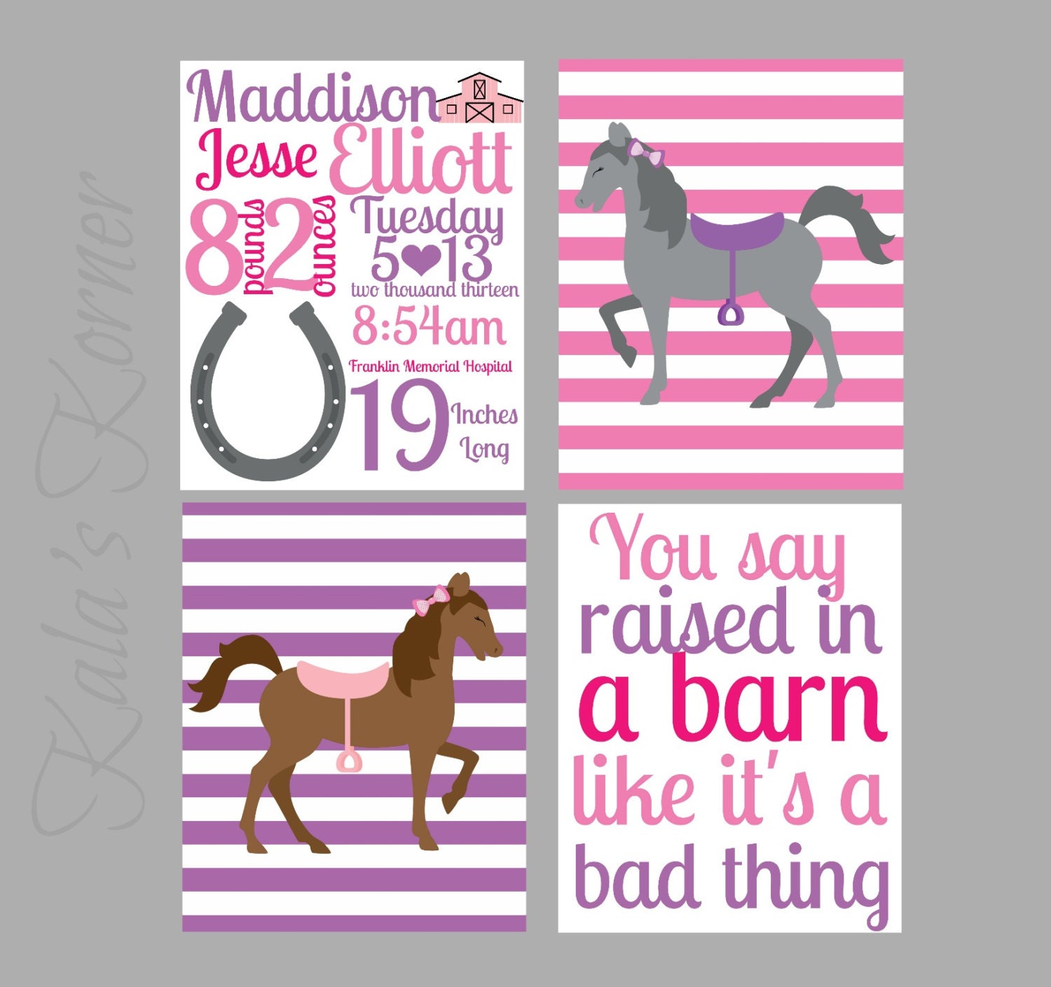 HORSE NURSERY ART horse nursery decor horse nursery birth Etsy