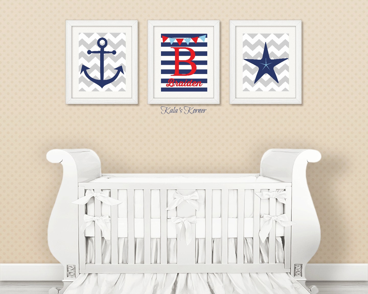 NAUTICAL NURSERY DECOR Personalized Nursery Decor 3 Piece Etsy