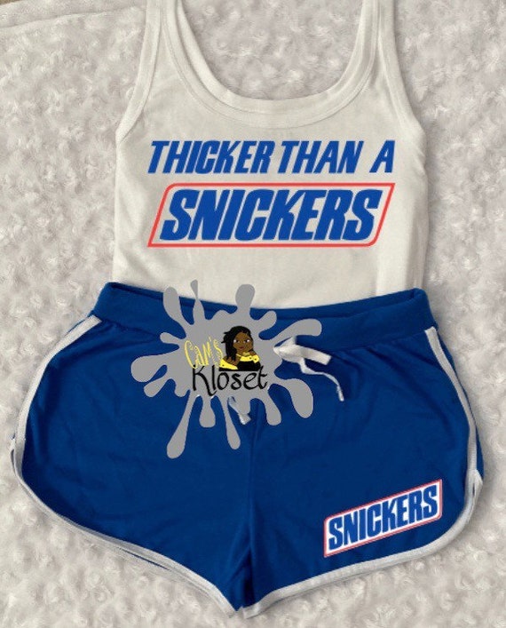 snickers candy booty shorts