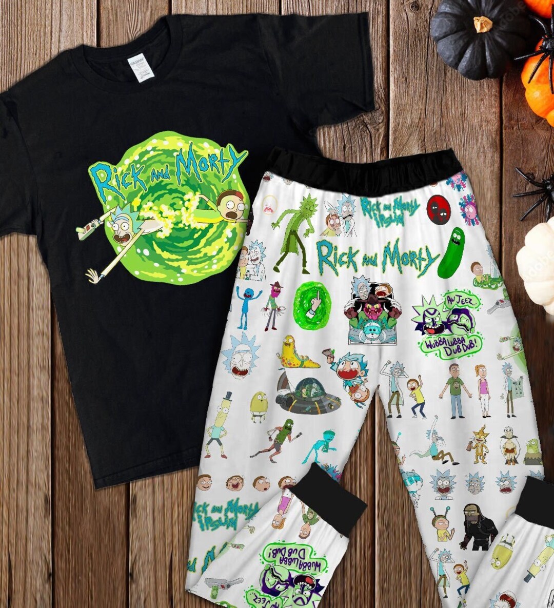 Cartoon Character Pajamas Set Rjck and M0rty Portal Pajamas - Etsy