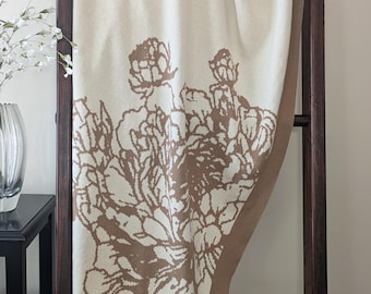 Manta de algodón color crema con estampado floral de mariposas, con certificación OEKO-TEX, para picnic