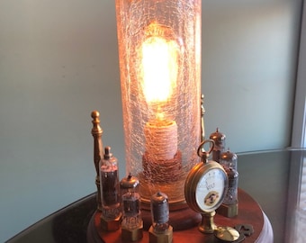 Steampunk light lamp one of a kind handmade