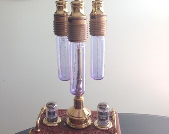 Steampunk handmade recycled one of a kind lamp light
