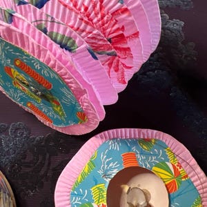 Lanterne di carta vintage (Lapions) – Decorazione vietnamita anni '50 – Lotto di 2 – Colorate e uniche