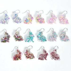 Frühlingshasen Glitter Harz-Ohrringe