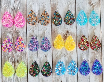 Special Deal- Glitter Resin Teardrop Earrings