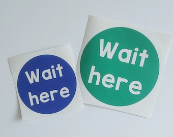 Wacht hier Vloerstickers