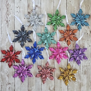 Holographic Glitter Snowflake Ornament