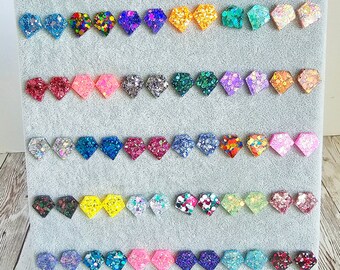 Gem Glitter Resin Stud Earrings