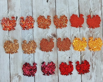Turkey Glitter Resin Earrings