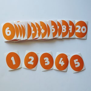 Ausverkauf- Persimmon Zahlen-Vinyl-Bodenaufkleber {Limited Edition Color}