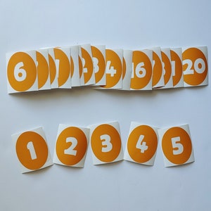 Ausverkauf- Orange Braune Zahl Vinyl Bodenaufkleber {Limited Edition Color}