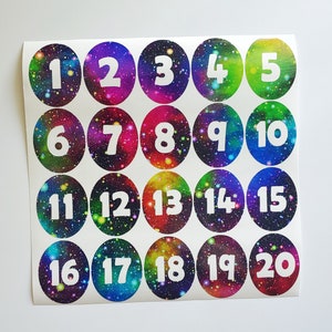 Cosmic Rainbow Number Vinyl Classroom Decals