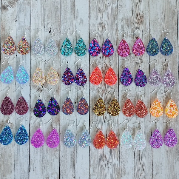 Special Deal- Glitter Resin Teardrop Earrings