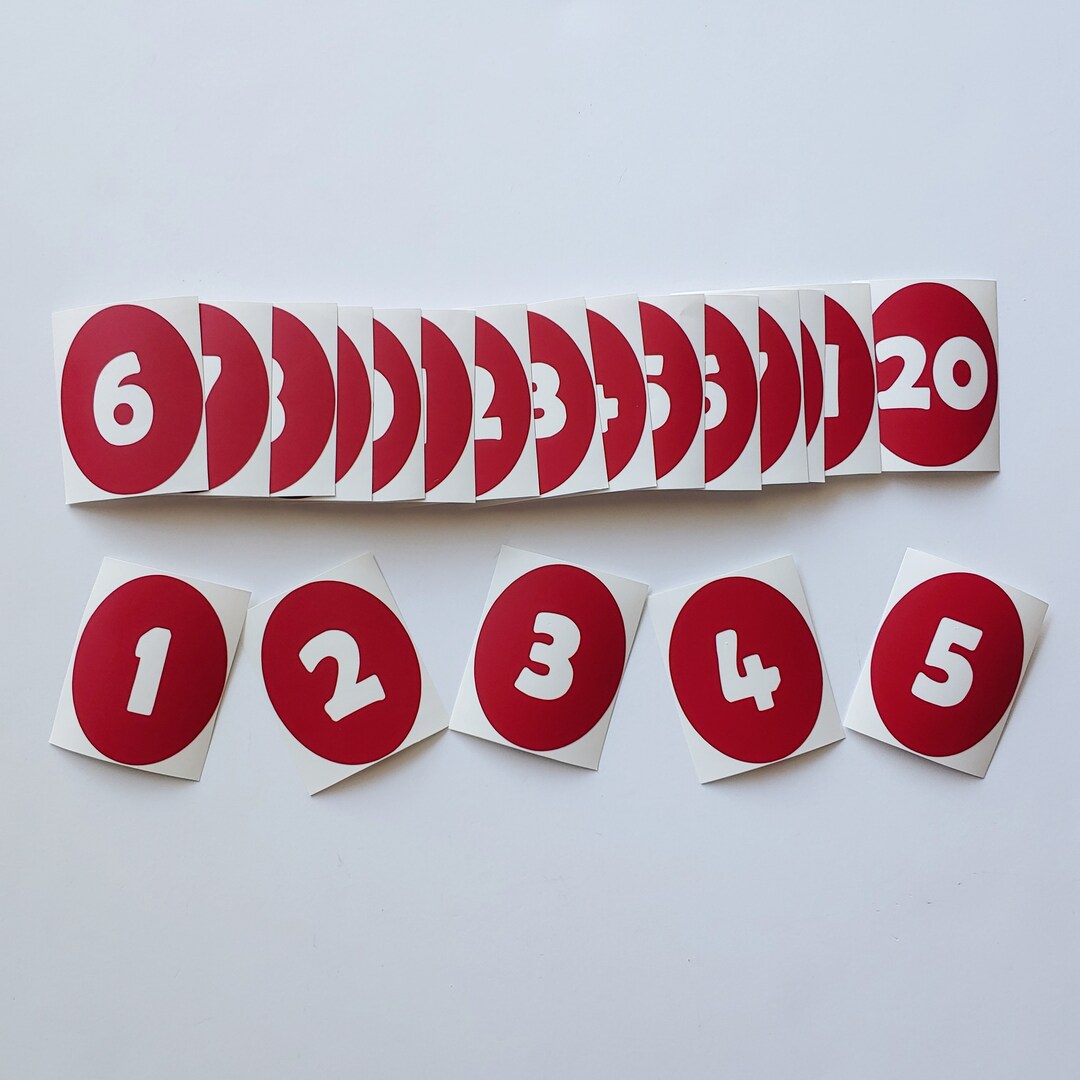 Dark Red Number Vinyl Floor Decals limited Edition Color Etsy