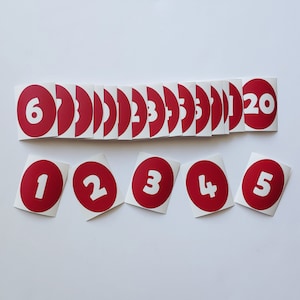 Dark Red Number Vinyl Floor Decals {Limited Edition Color}